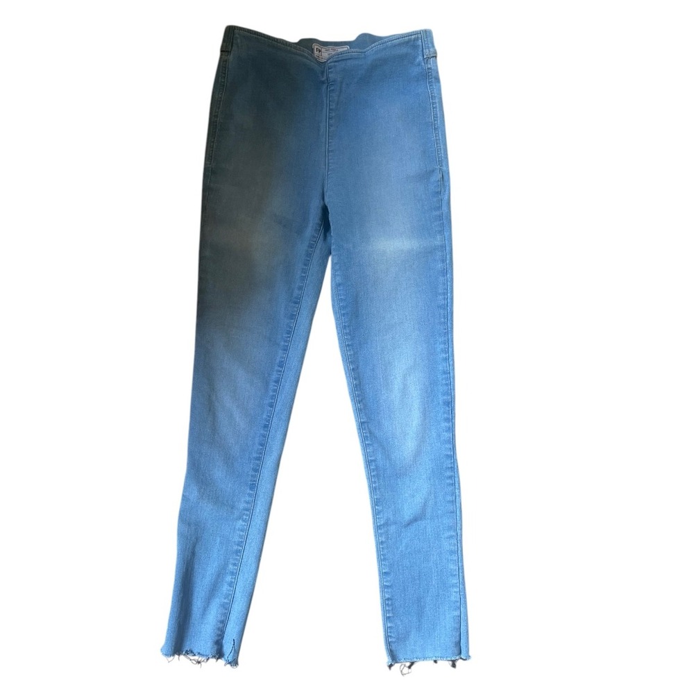 Free People Jeggings Pull On‎ Denim Frayed Hem Stretch Blue Size 26